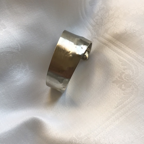 Vintage Jewelry - Vintage sterling silver cuff bracelet hammered design